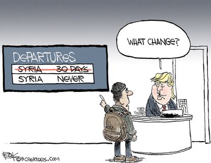Political Cartoon U.S. Trump Syria withdrawal