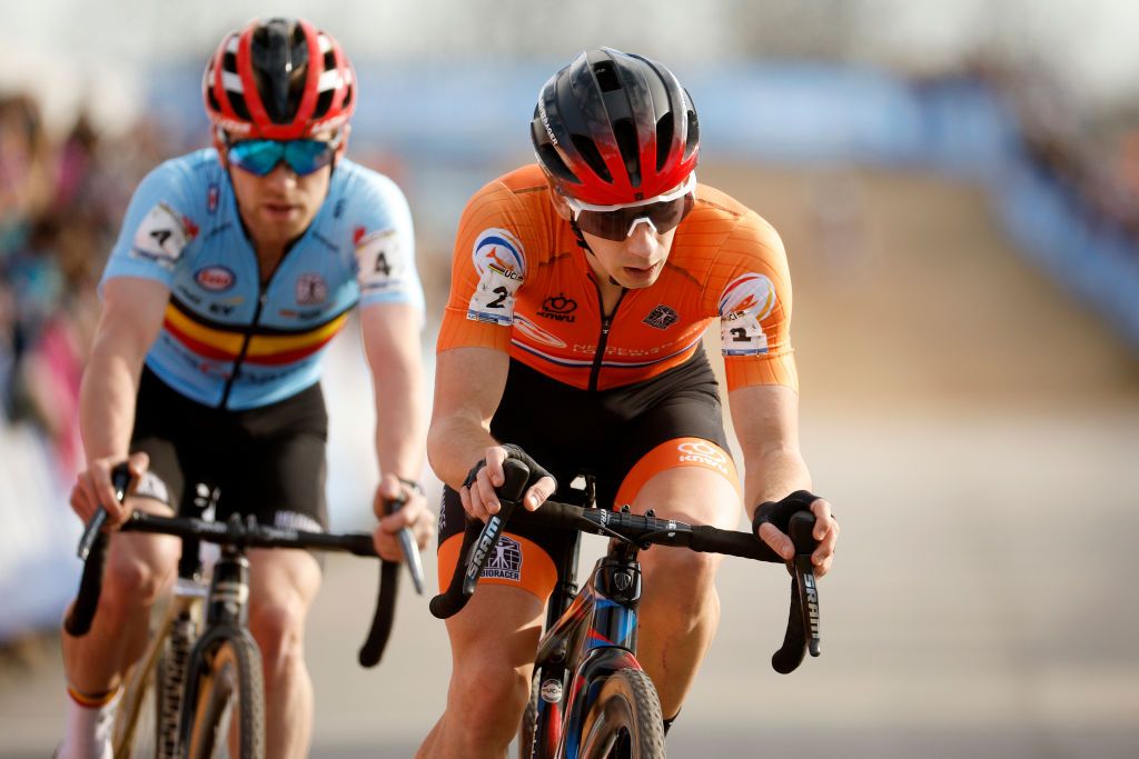 FAYETTEVILLE ARKANSAS JANUARY 30 Lars Van Der Haar of Netherlands competes during the 73rd UCI CycloCross World Championships Fayetteville 2022 Mens Elite Fayetteville2022 on January 30 2022 in Fayetteville Arkansas Photo by Chris GraythenGetty Images