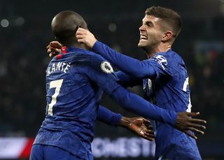 Chelsea fought hard and took the lead through N’Golo Kante (left)