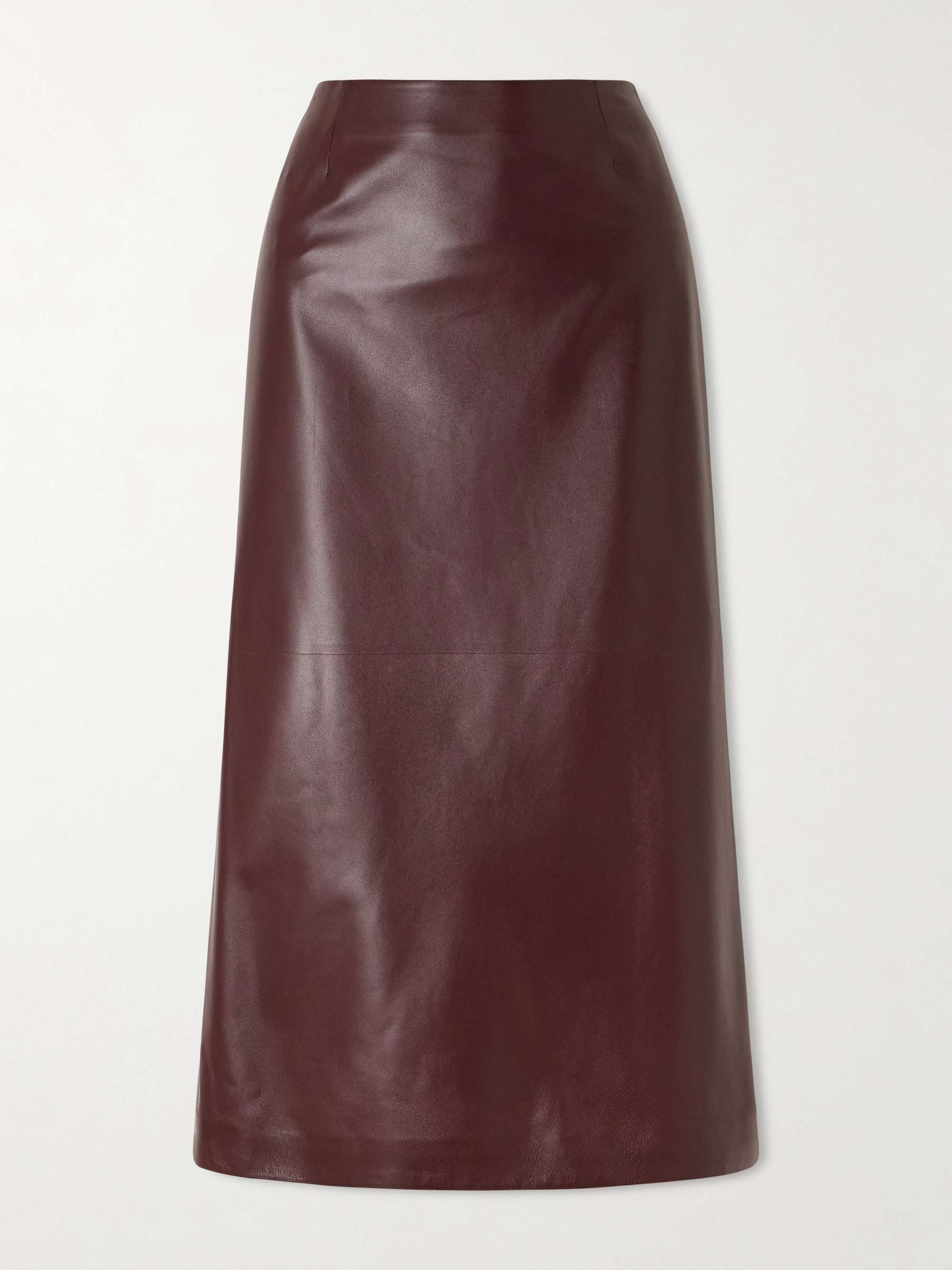 Gisele Paneled Leather Midi Skirt