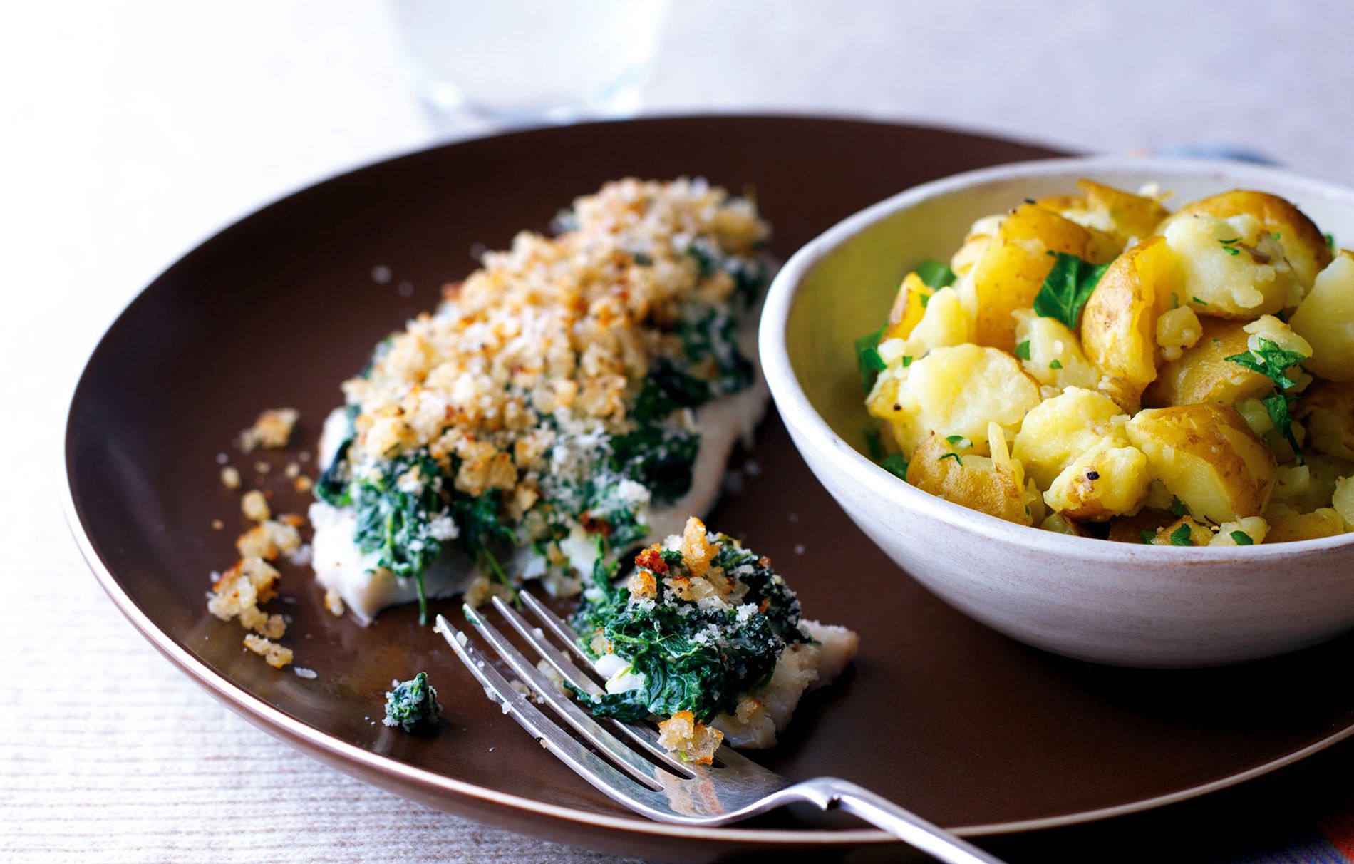 Creamy spinach and haddock fillets recipe