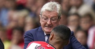 Crystal Palace manager Roy Hodgson clashes with Max Lowe of Sheffield United during the Premier League match between Sheffield United and Crystal Palace at Bramall Lane on August 12, 2023 in Sheffield, England. 