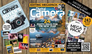 Photo of front cover of Digital Camera magazine issue 276, plus the bonus gifts bundled with the magazine