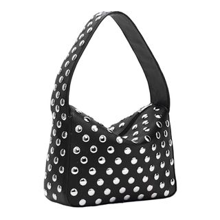 Studded Purses Y2k Shoulder Bag 90s Punk Women Small Shouder Purse Vegan Leather Designer Handbags Streetwear 2000s (black,one Size)