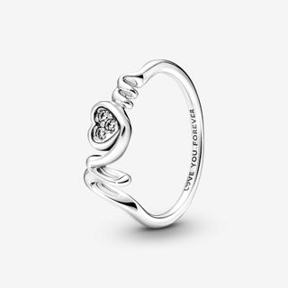 Mom Pavé Heart Ring