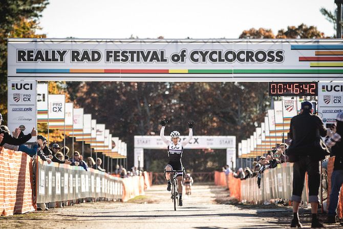 Crystal Anthony wins for the second day in a row at the 2018 Really Rad Festival of Cyclocross