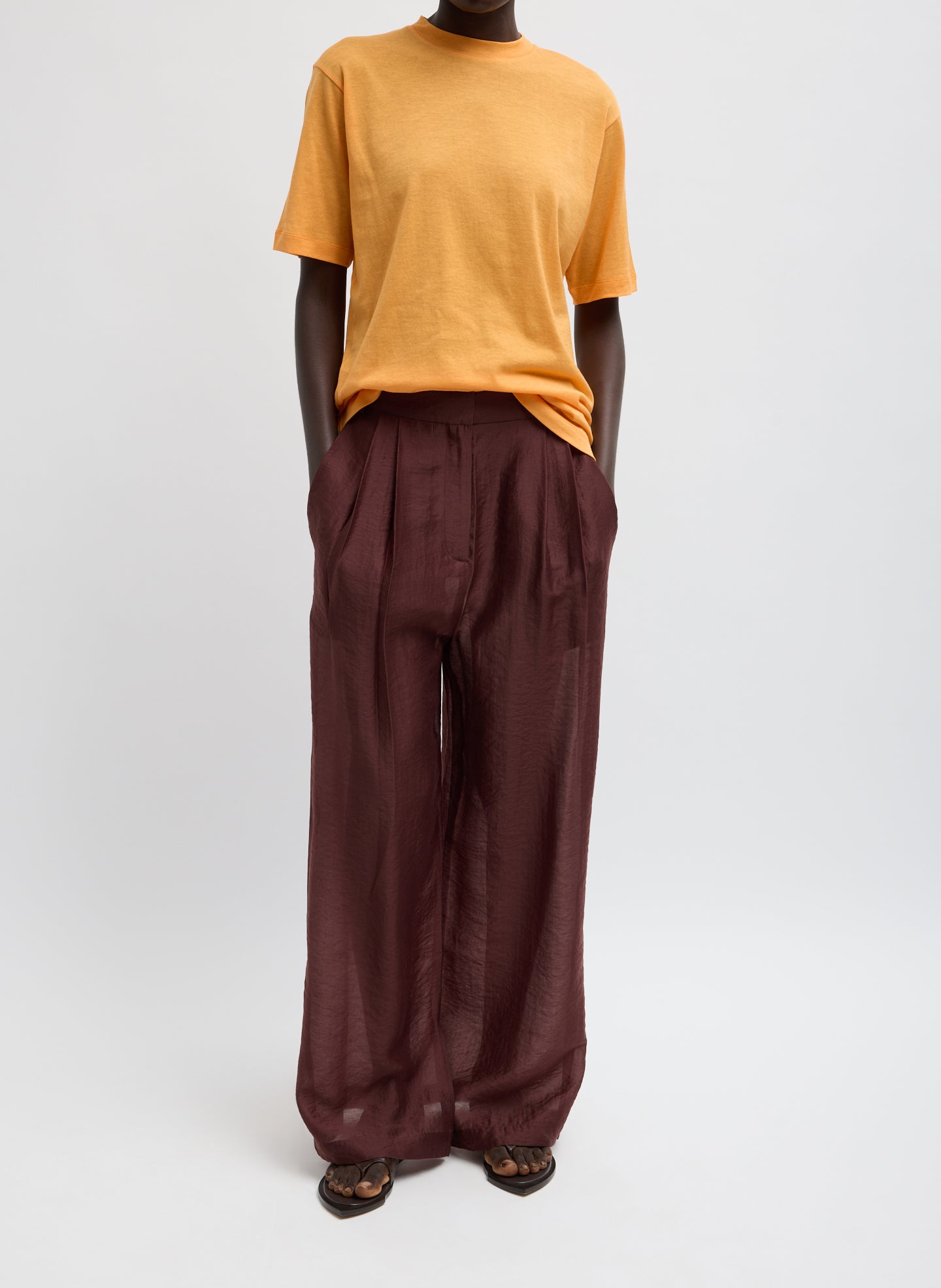 Summer Voile Stella Pant With Slit Detail - Russet Brown / 00 / U126so3427