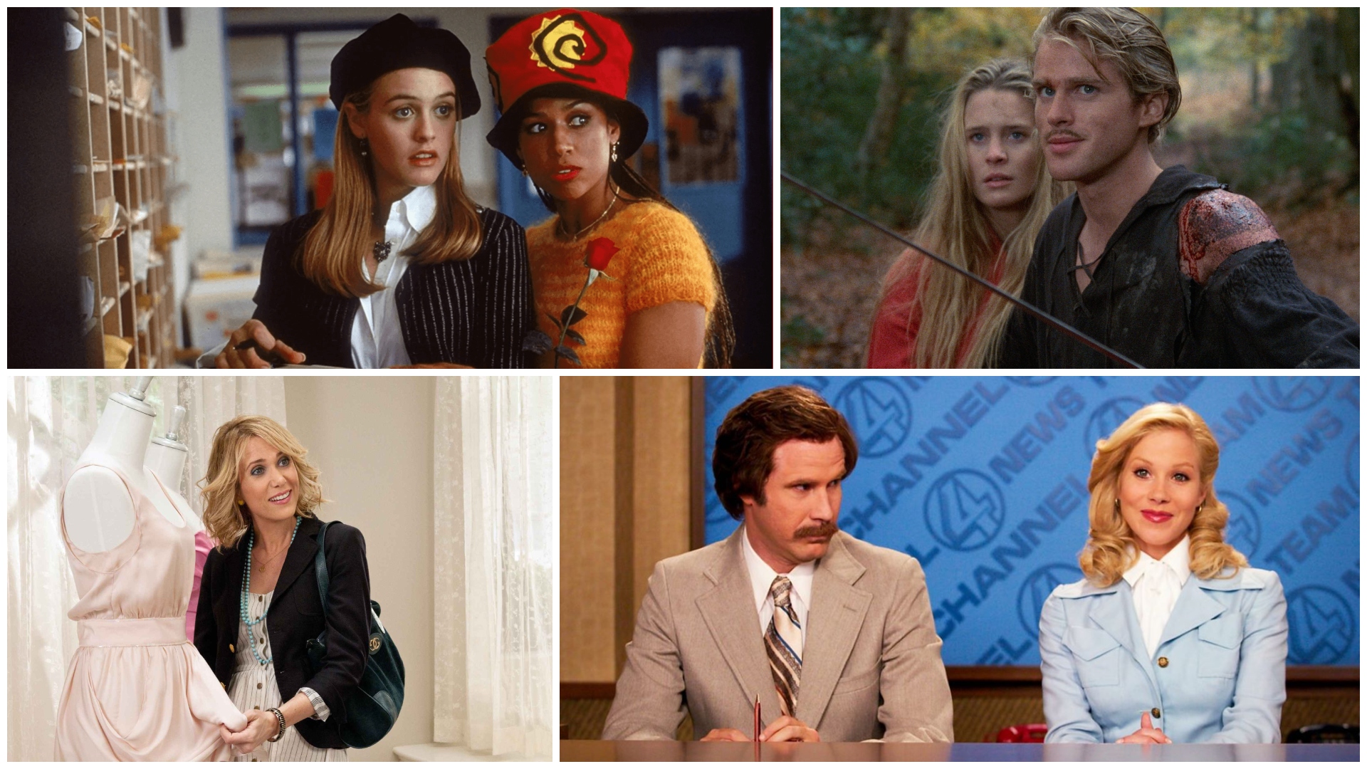 a collage of the best comedies including clueless bridesmaids anchorman the princess bride
