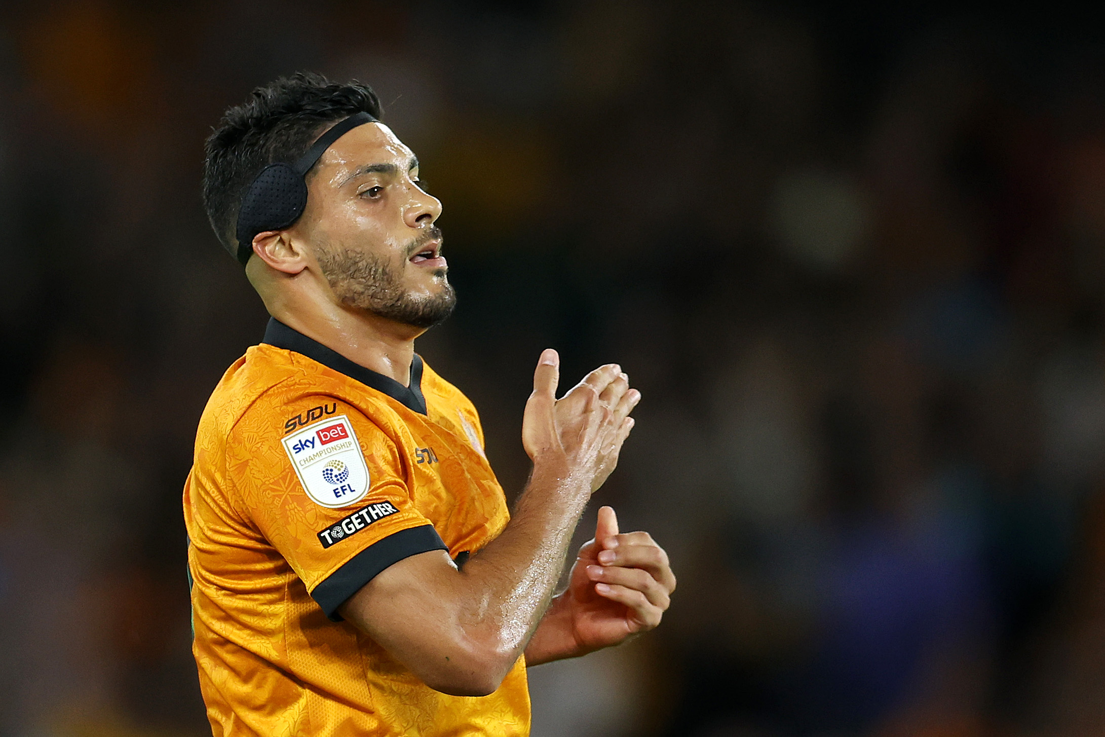 Raul Jimenez of Wolverhampton Wanderers celebrates scoring his team&rsquo;s second