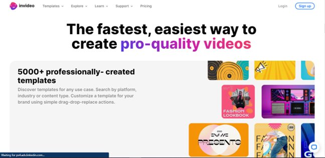 Website screenshot for Invideo