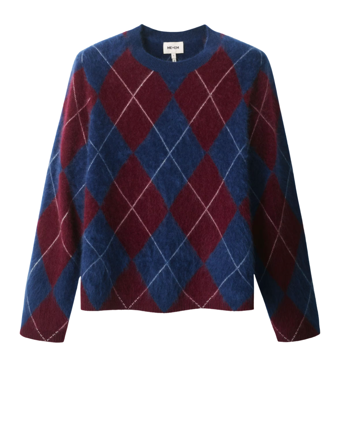 Classic argyle jumper in blue and red