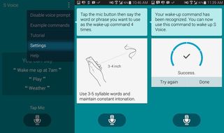 S Voice wake-up command on the Samsung Galaxy S5