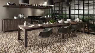 ceramic kitchen floor tiles with brown pattern