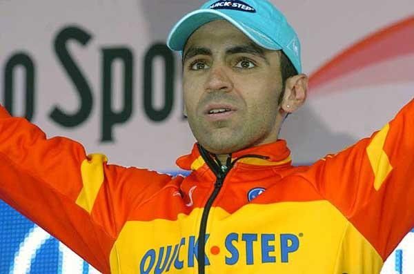 Juan Manuel Garate (QuickStep) on the podium after winning today's stage
