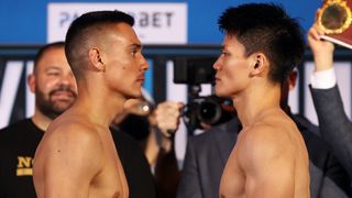 Tim Tszyu and Takeshi Inoue face off at the official weigh in