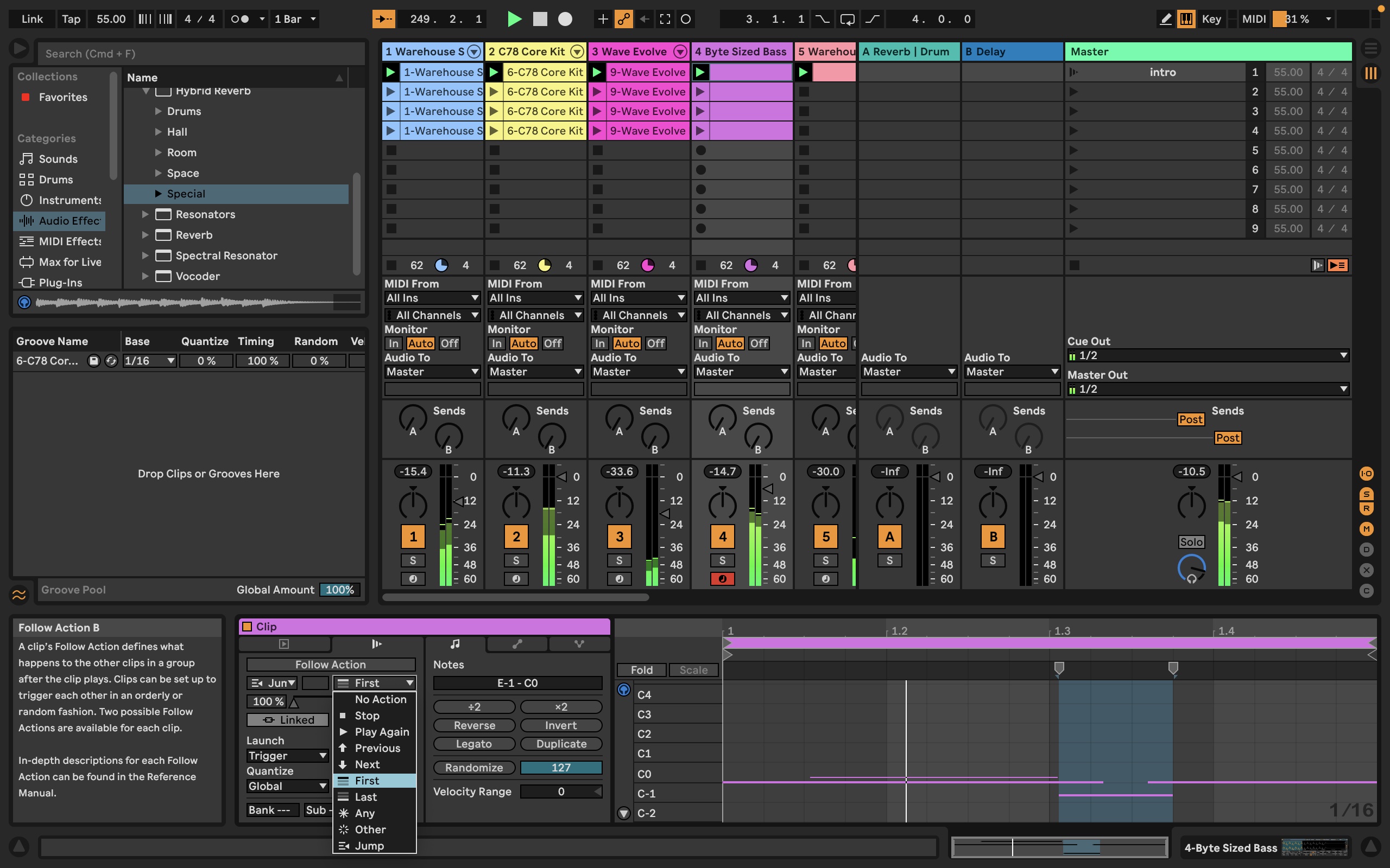 Ableton Live 11 audio editor in action