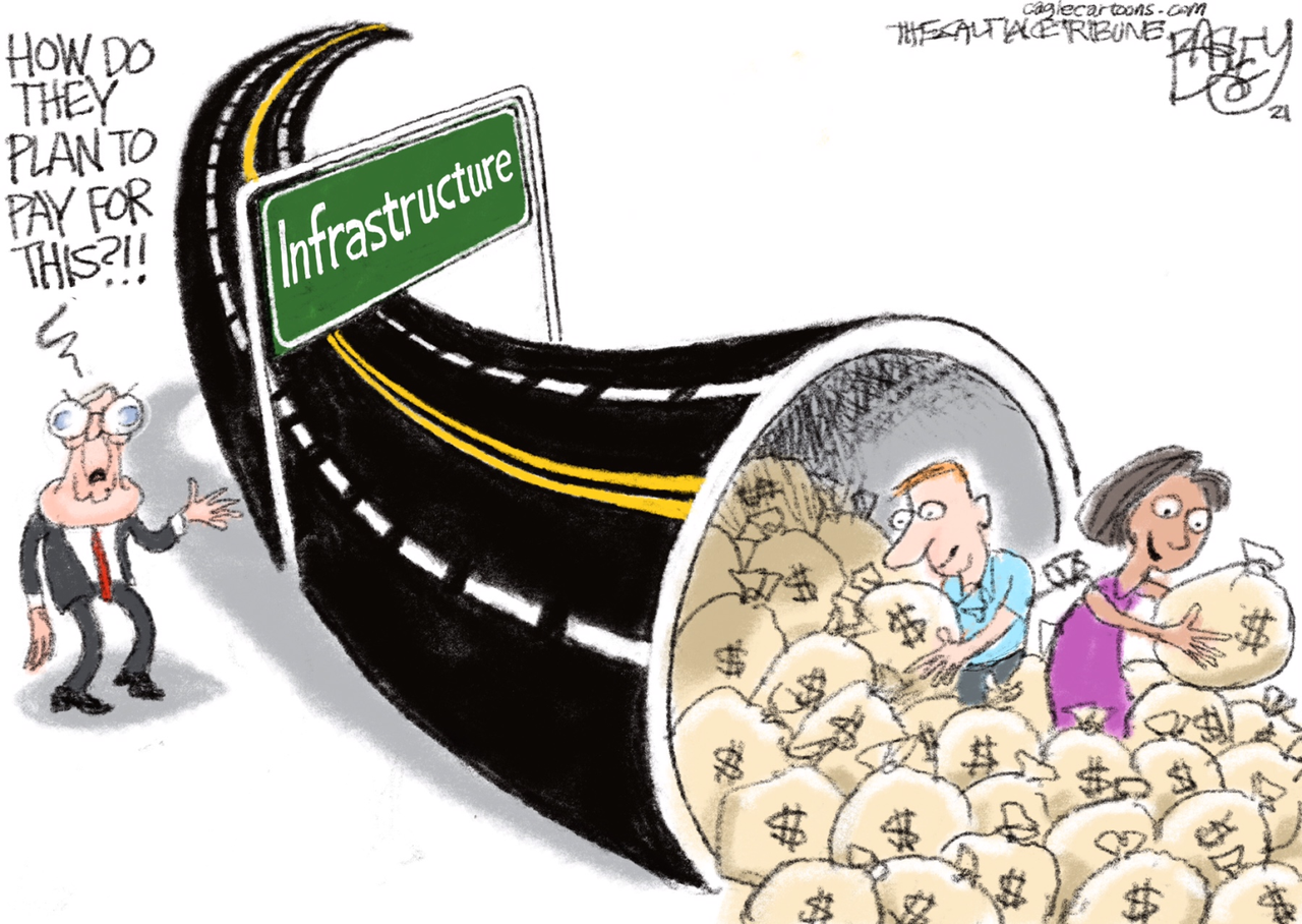 Political Cartoon U.S. infrastructure plan mitch mcconnell