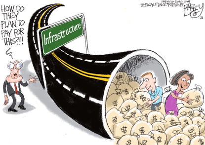Political Cartoon U.S. infrastructure plan mitch mcconnell
