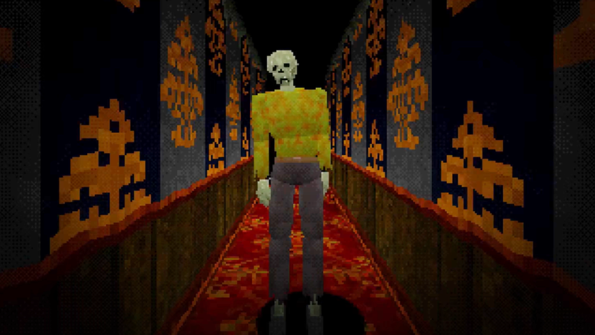 A zombie standing in a hallway