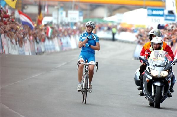 Tatiana Guderzo had plenty of time to celebrate her win.