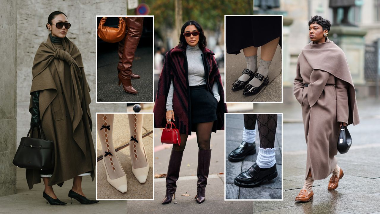 women wearing rich-looking shoes (loafers, boots, kitten heels) 