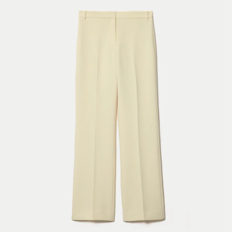 pale yellow suit trousers