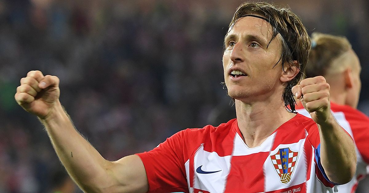 Croatia&#039;s midfielder Luka Modric celebrates scoring a penalty during the Russia 2018 World Cup Group D football match between Croatia and Nigeria at the Kaliningrad Stadium in Kaliningrad on June 16, 2018. 