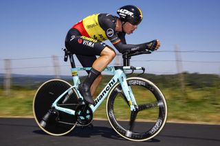 Jumbo-Visma’s Wout van Aert may hold on to his Belgian time trial champion’s colours for a little longer due to the news that the 2020 national championships will be postponed