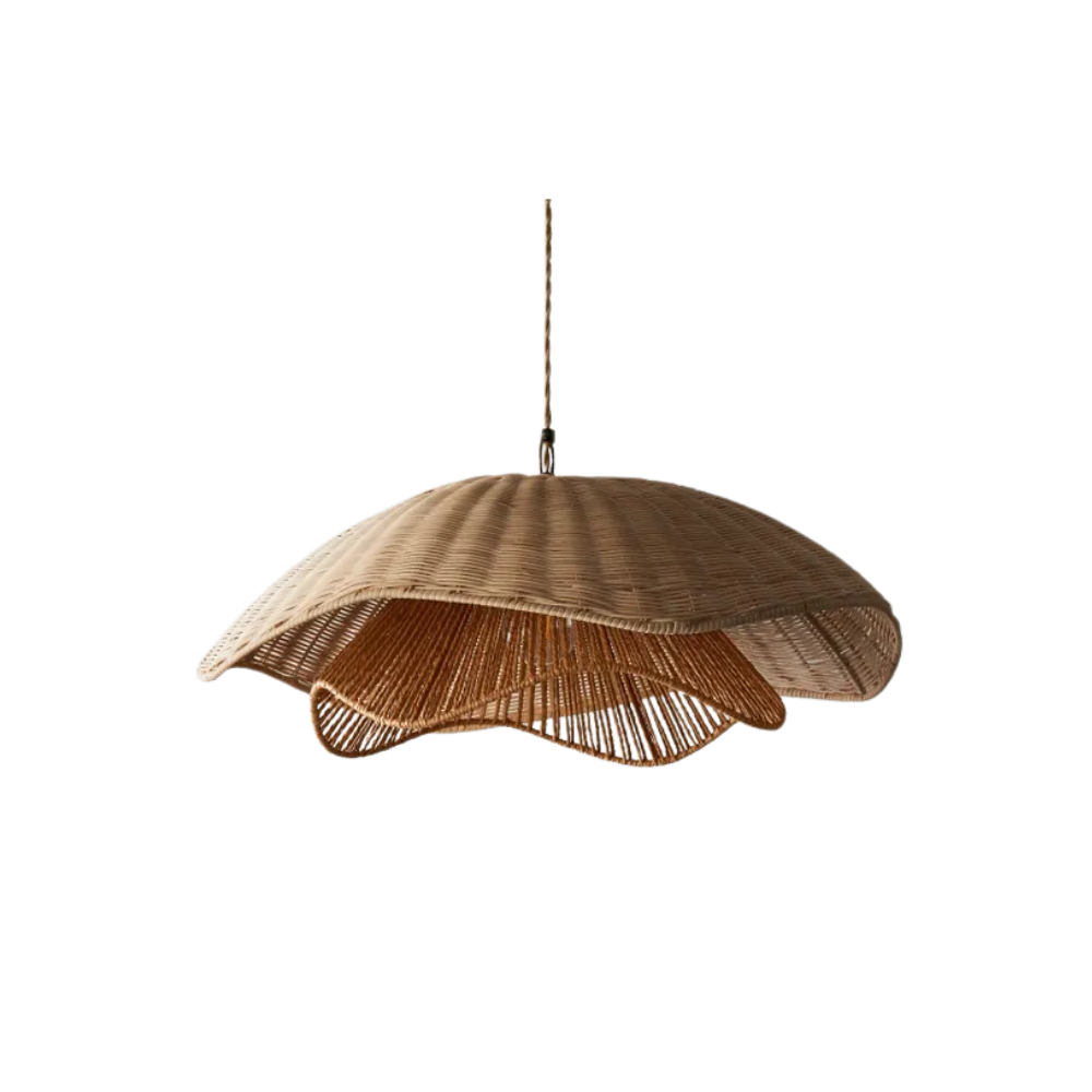 Pendant lighting in rattan