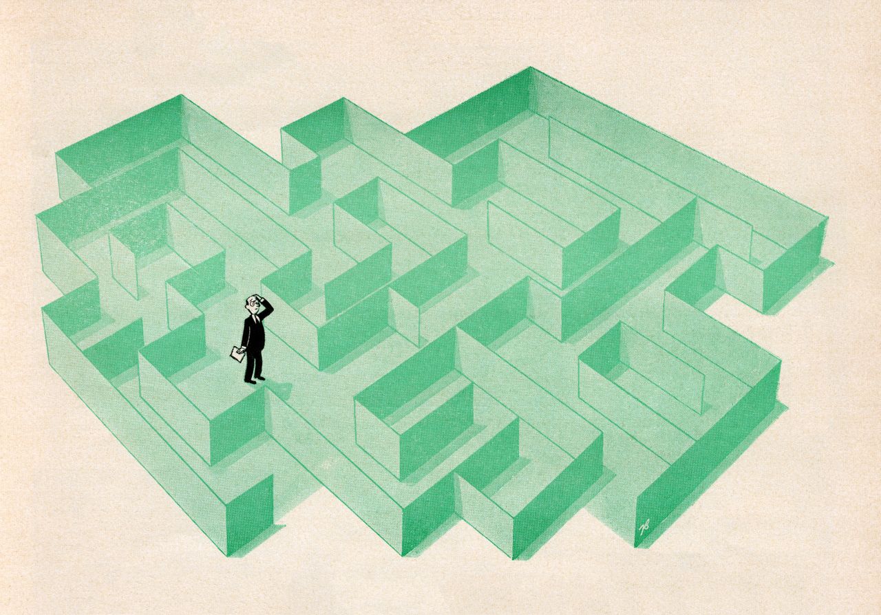 These complex rules and regulations trap people in a maze with no way out.