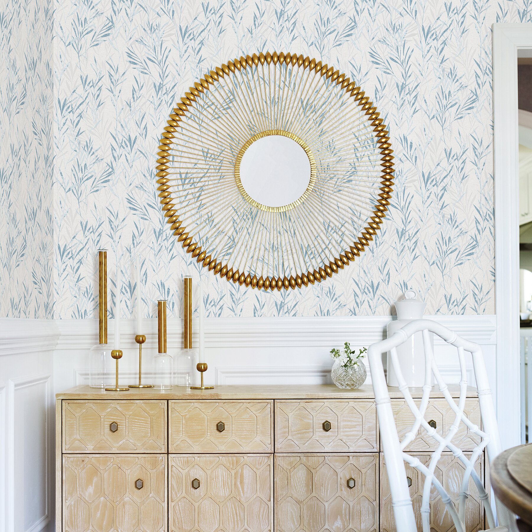 wayfair blue and white wallpaper