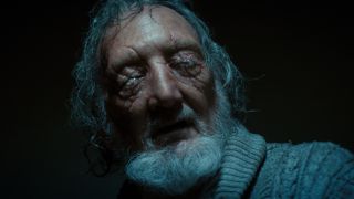 A screenshot of a blind man in the Stranger Things season 4 trailer