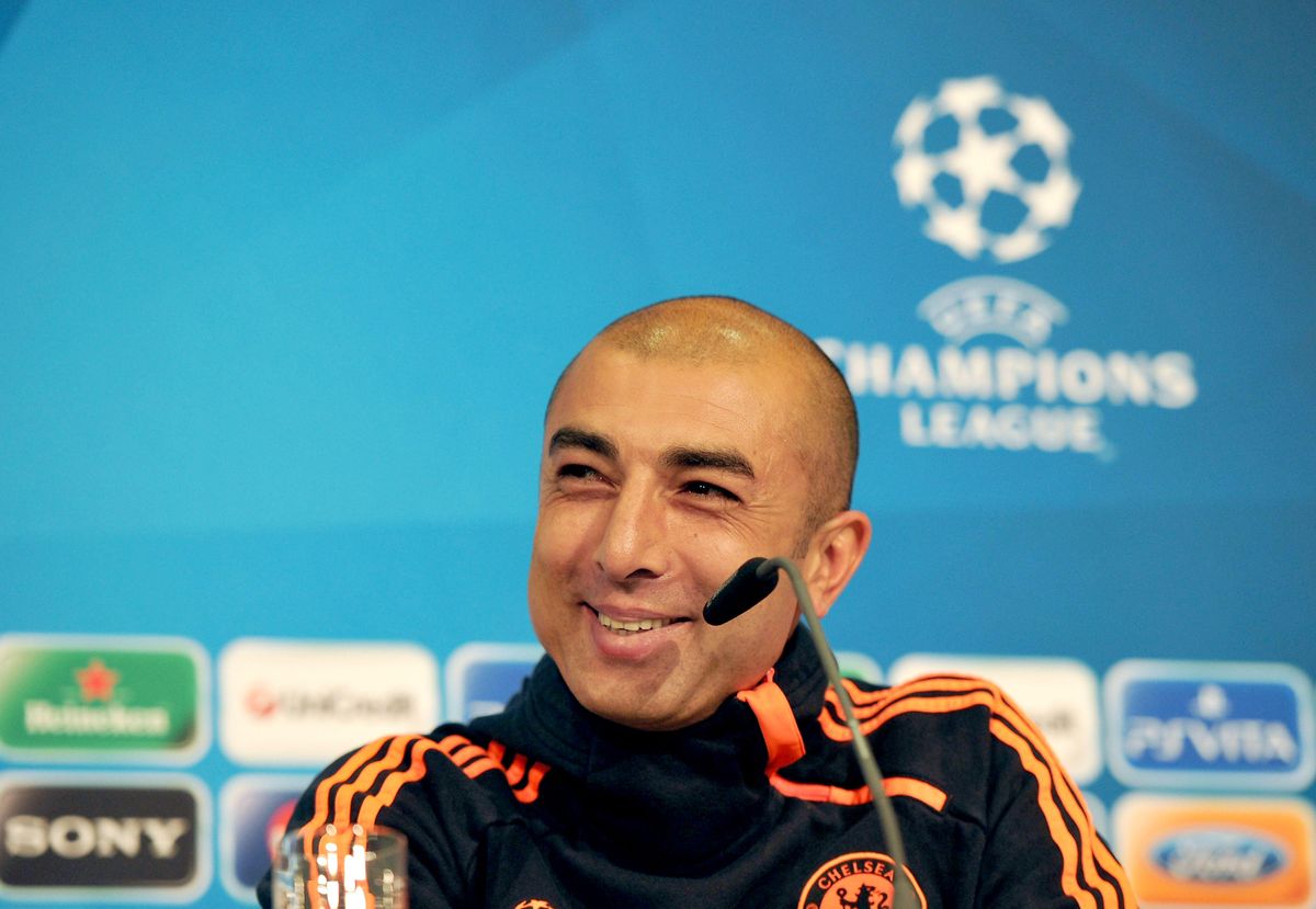 Chelsea manager Roberto Di Matteo during a press conference ahead of the 2012 Champions League final in Munich