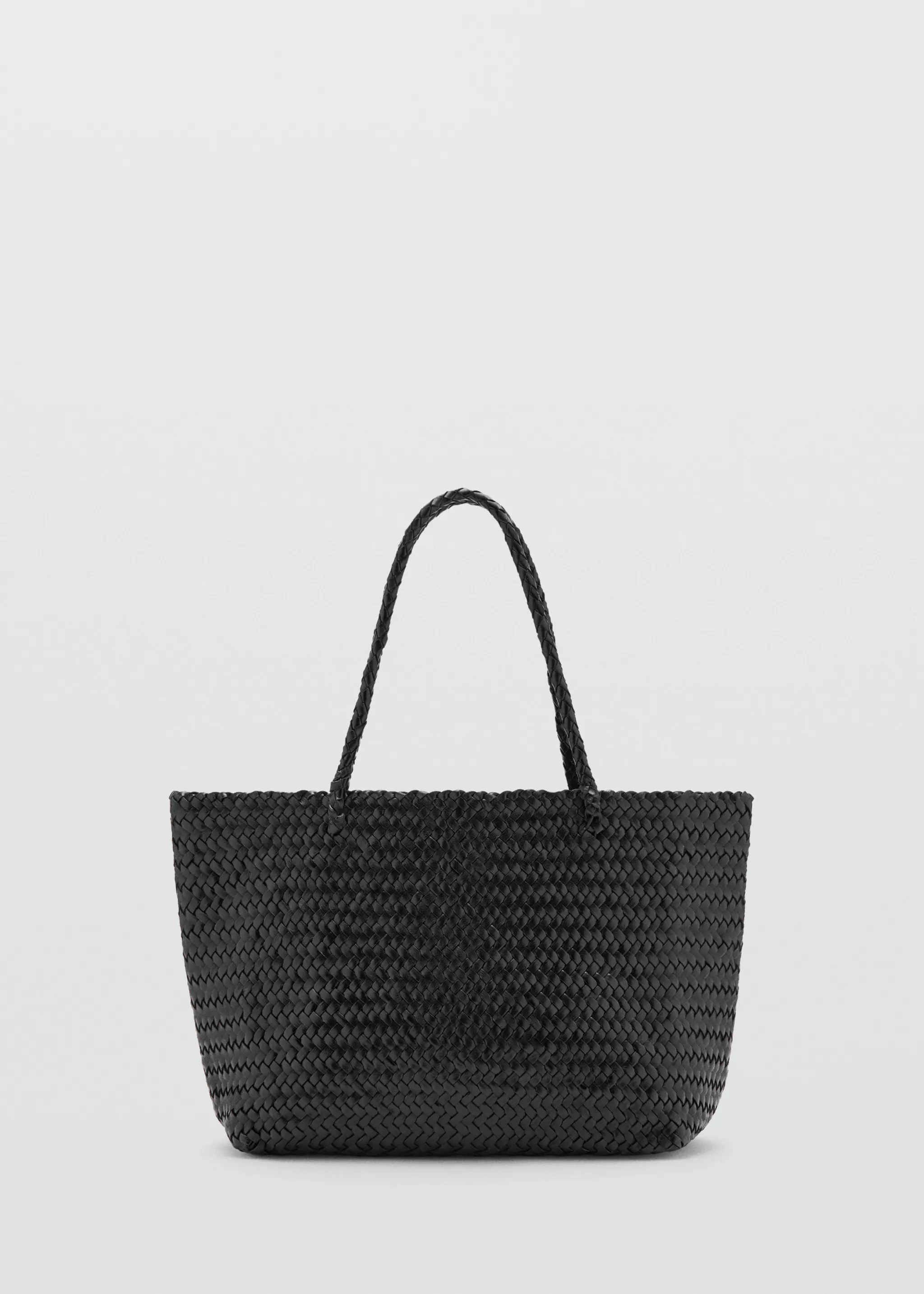 Braided Leather Shopper Bag - Women | Mango United Kingdom