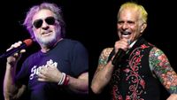LEFT: Sammy Hagar performs at the 2025 Stagecoach Festival on April 27, 2025 in Indio, California. RIGHT: David Lee Roth performs at Fallsview Casino Resort on May 21, 2026 in Niagara Falls, Ontario. 