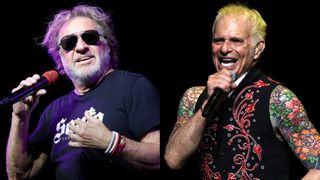 LEFT: Sammy Hagar performs at the 2025 Stagecoach Festival on April 27, 2025 in Indio, California. RIGHT: David Lee Roth performs at Fallsview Casino Resort on May 21, 2026 in Niagara Falls, Ontario. 