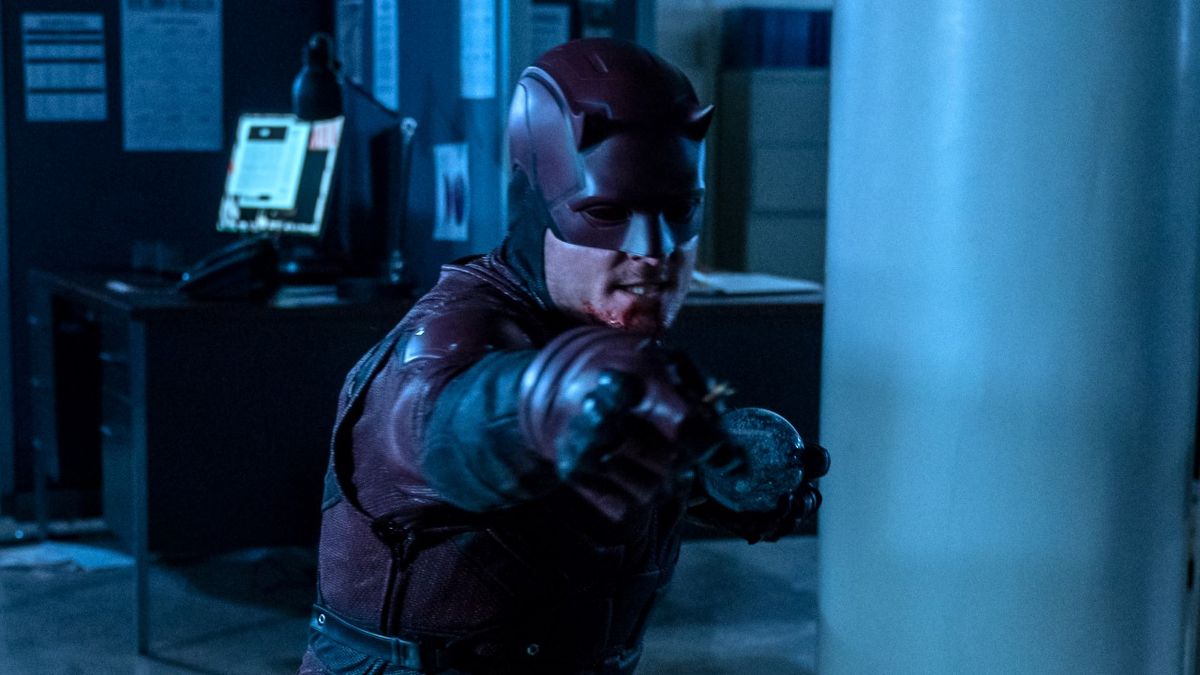 Daredevil in costume with snow globe in Daredevil Season 3