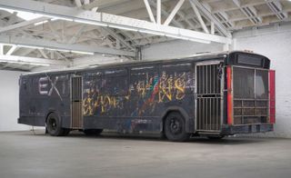 Bus with black coloured
