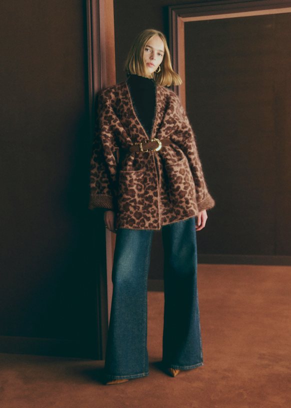 Oscar Jacket - Leopard - Kid Mohair - Sézane