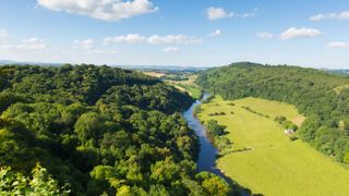 Wye Valley and River Wye between Herefordshire and Gloucestershire UK