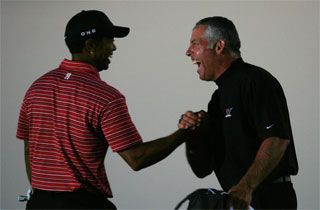 Tiger Woods and Steve Williams. Woods won the Arnold Palmer Invitational last week at Bay Hill