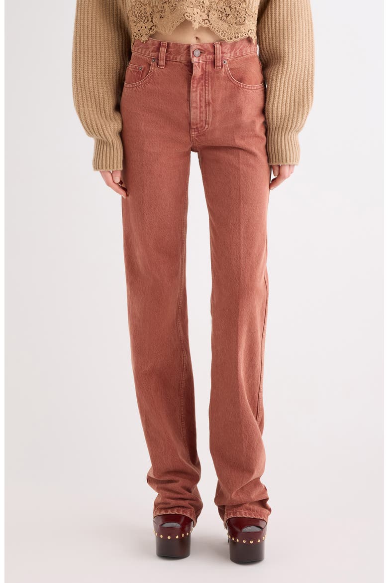 Garment Dyed Straight Leg Jeans