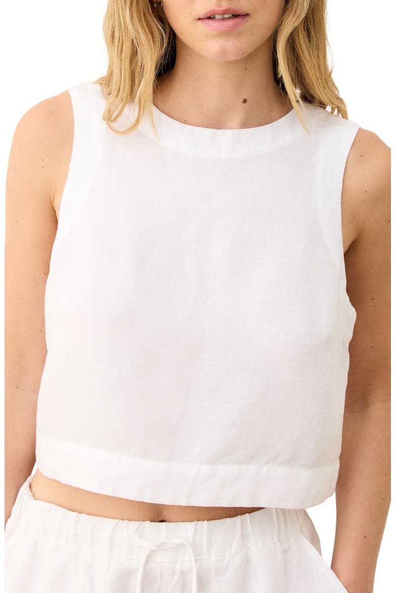 Quinn Sleeveless Linen Blend Crop Top