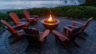 Fire pit on circular patio