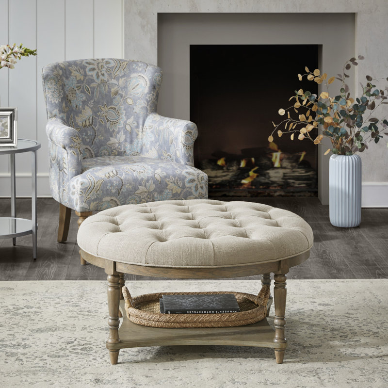 Martha Stewart Cedric Tufted Round Ottoman With Storage & Reviews | Wayfair