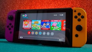 Nintendo Switch with menu screen