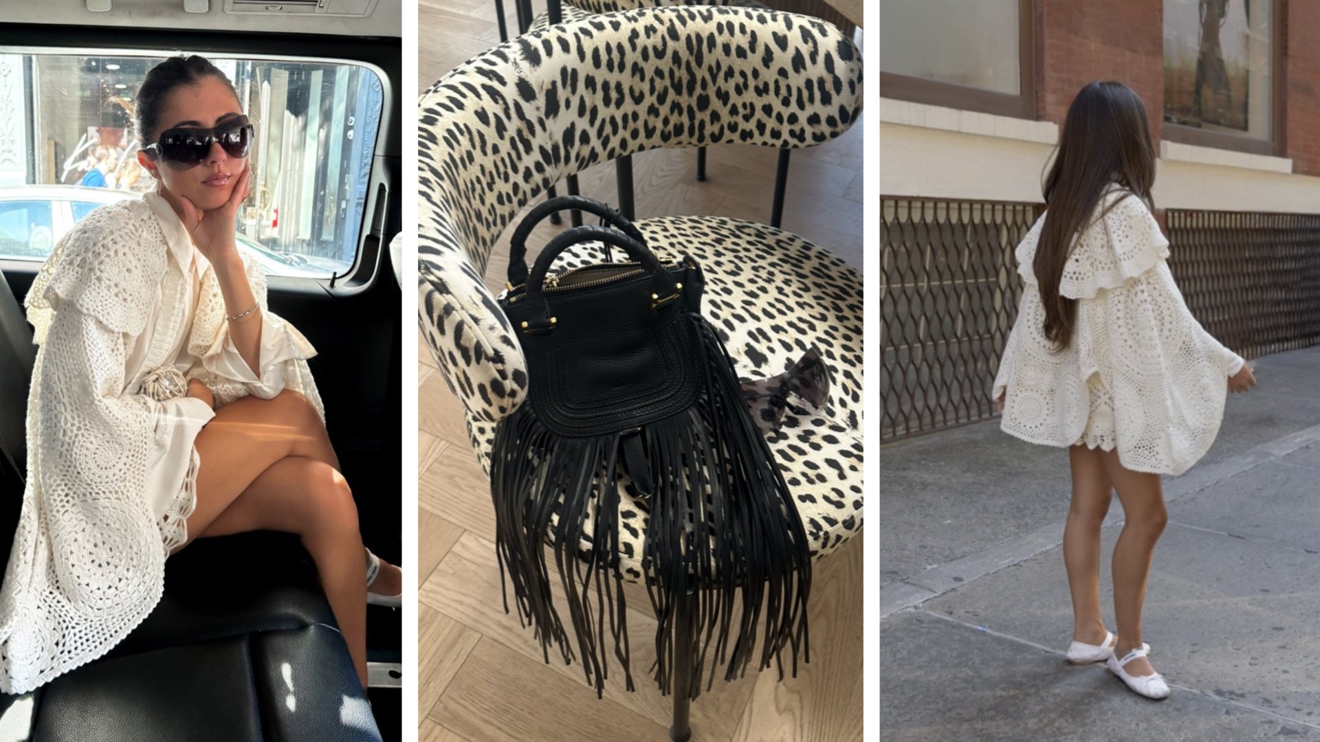 Jessica Habich Thomas wearing white boho dresses