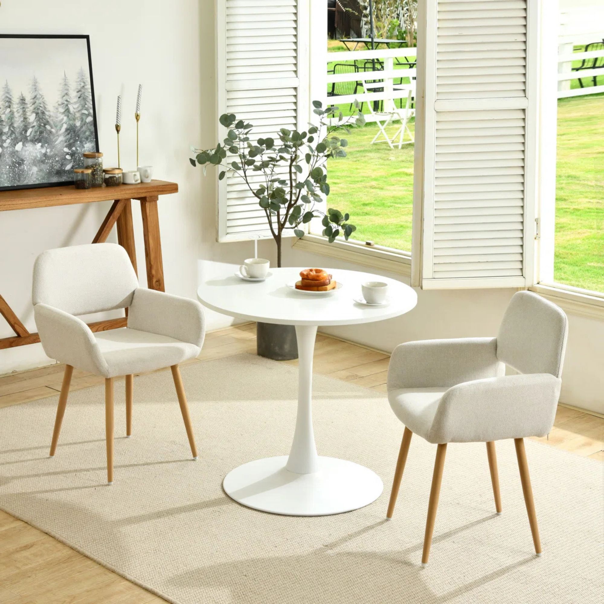 3-Piece Modern Round Dining Set