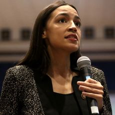 new york, ny december 14 rep alexandria ocasio cortez d ny speaks with members of the media before a new green deal for public housing town hall on december 14, 2019 in the queens borough of new york city photo by yana paskovagetty images