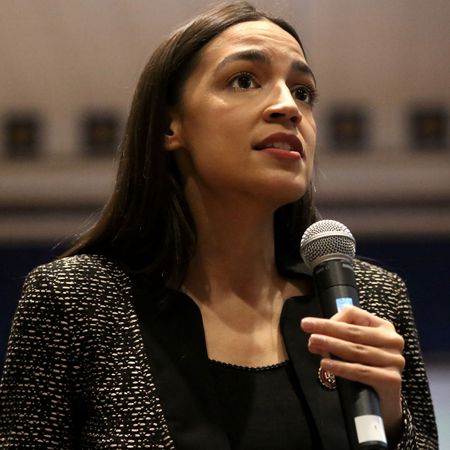 new york, ny december 14 rep alexandria ocasio cortez d ny speaks with members of the media before a new green deal for public housing town hall on december 14, 2019 in the queens borough of new york city photo by yana paskovagetty images